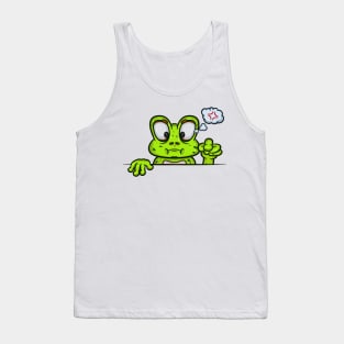 Frog Cartoon With Angry Face Expression Tank Top